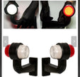 Set of 2 LED Marker Horns – White/Red – 12V/24V – Waterproof