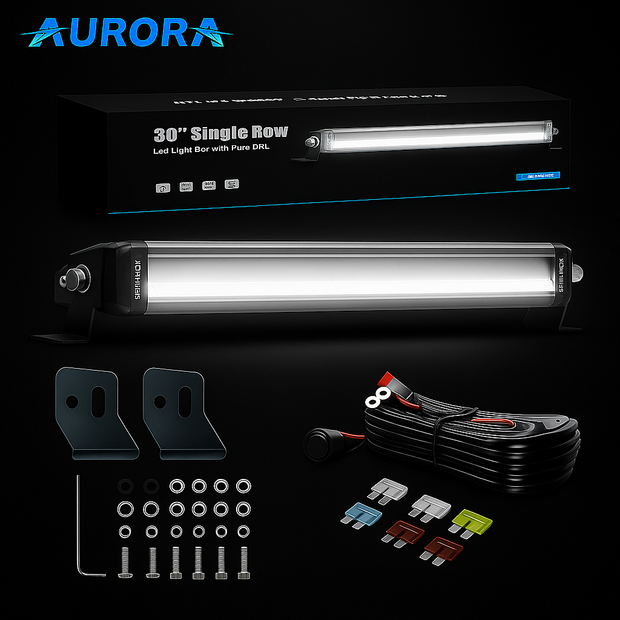 30” Single Row LED Light Bar – White & Amber DRL | 270W Long Truck / 4x4 Combo Bar