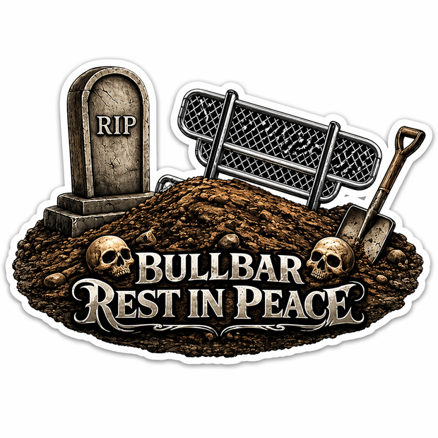 Bullbar Rest In Peace Full Colour Sticker – 10cm