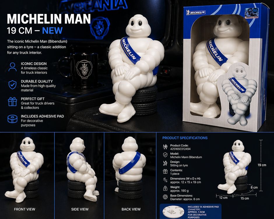 Michelin Man Sitting Figure – 19cm Decorative Interior Display