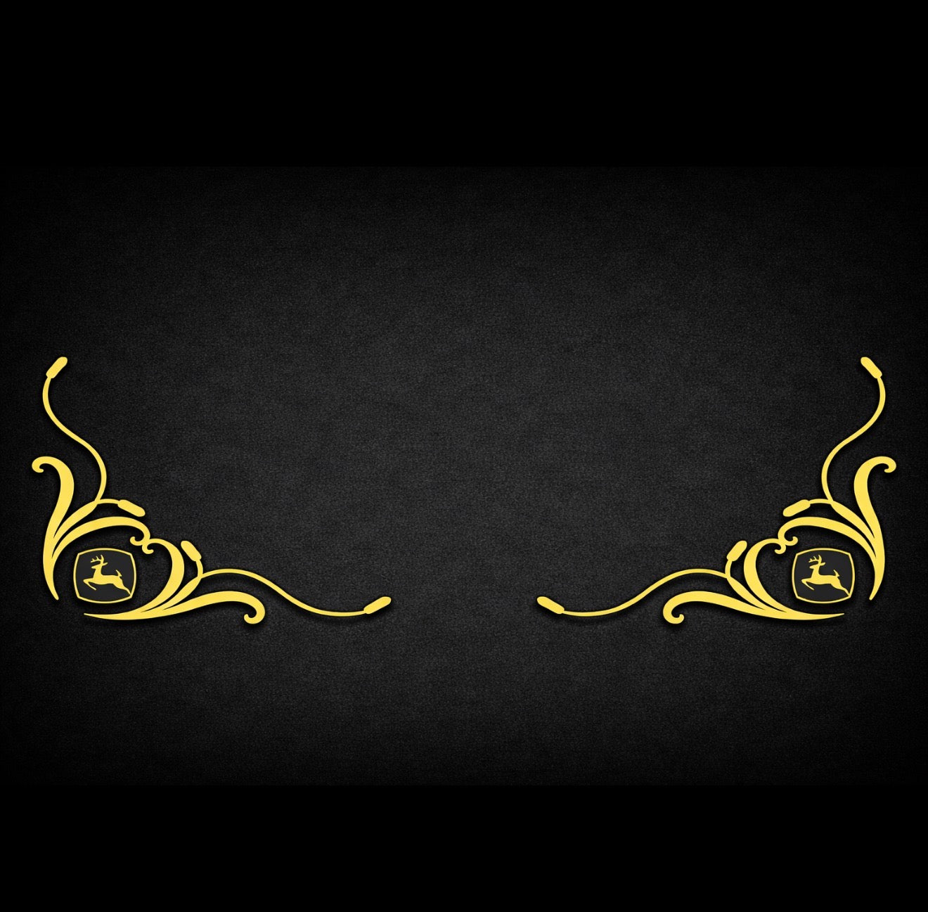 John Deere Black & Yellow New Style SIDE WINDOW SWIRLS - PAIR Yellow & Black - NEW STYLE