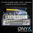 16 LED WHITE/AMBER GRILL STROBE LIGHT 12V - 80V