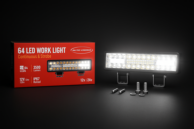 Auto Choice 64 LED Work Light | 19200 Lumen Continuous & Strobe Bar | IP67 Waterproof