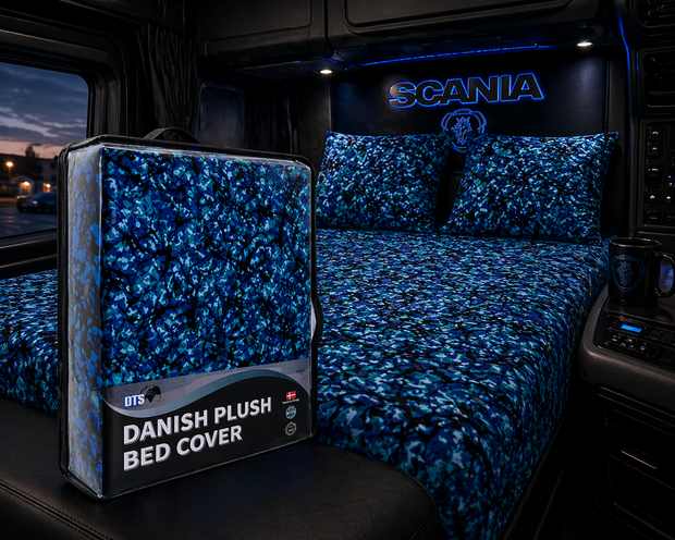Danish Plush Design Blue Bed Cover (Single) – 140 x 200cm with Pillowcase
