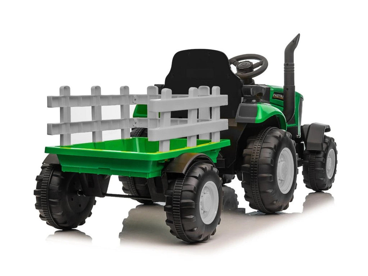 Onyx Kids 12V Ride-On Tractor with Trailer – GREEN Farm Master Edition