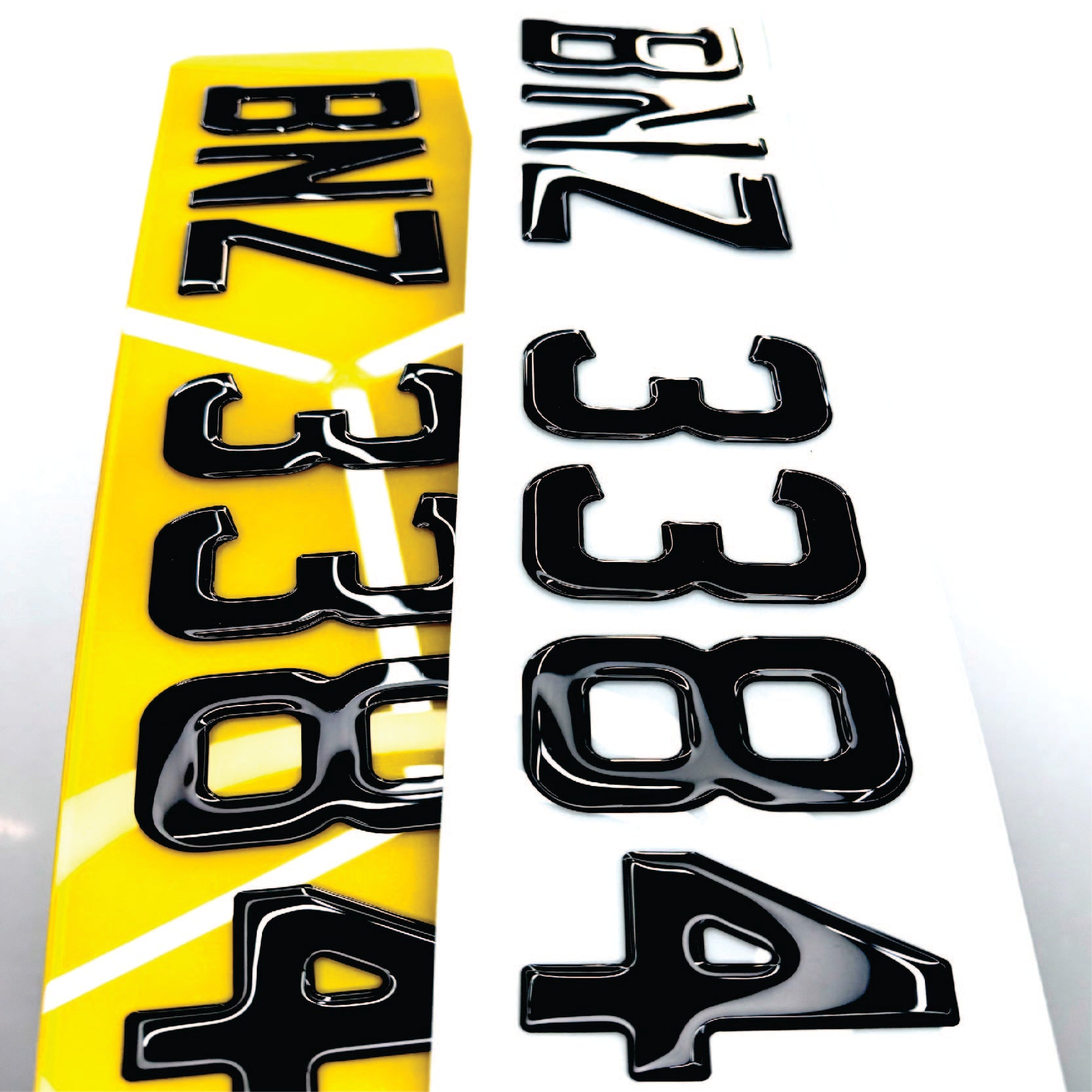 3D GEL NUMBER PLATES UK LEGAL GLOSS BLACK CHARLES WRIGHT