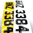 3D GEL NUMBER PLATES UK LEGAL GLOSS BLACK CHARLES WRIGHT