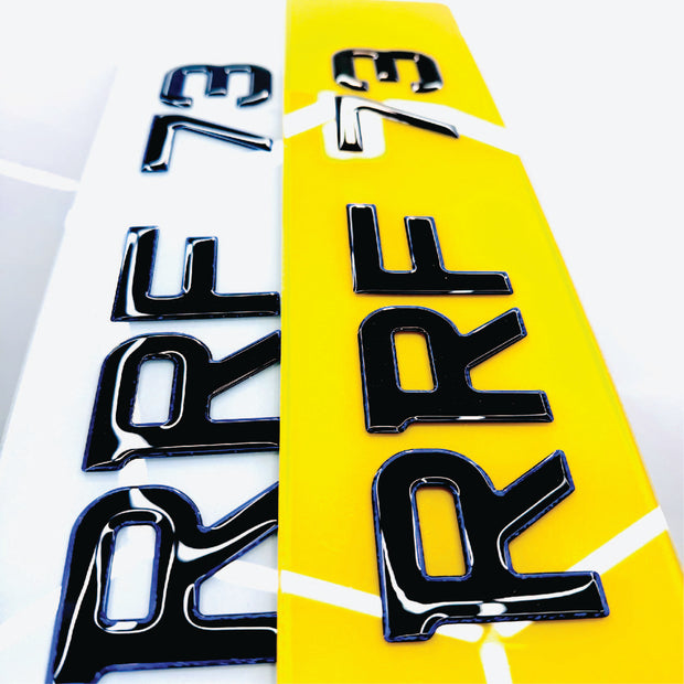 3D GEL METRO STYLE NUMBER PLATES UK PURPLE OUTLINE