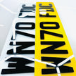 4D 79mm BLACK ACRYLIC LEGAL BSAU145e NUMBER PLATES UK