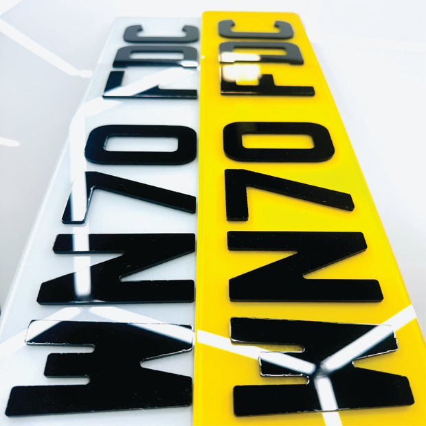 4D 79mm BLACK ACRYLIC LEGAL BSAU145e NUMBER PLATES UK