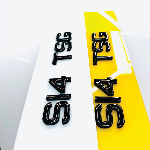 4D 40mm BLACK ACRYLIC WITH GEL TOPS METRO STYLE NUMBER PLATES UK
