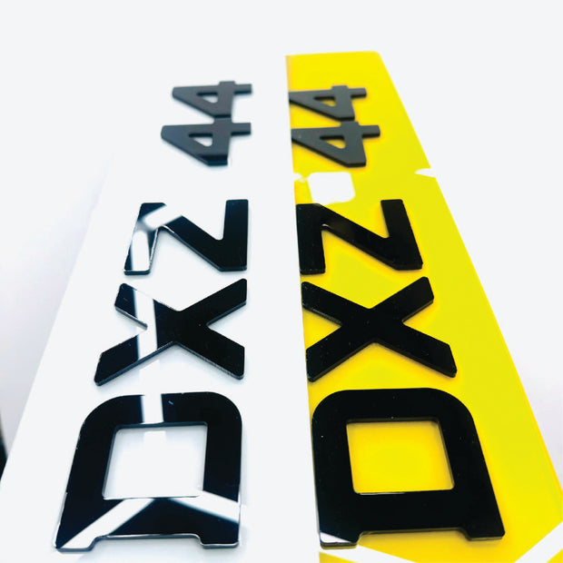 4D 50mm BLACK ACRYLIC METRO STYLE NUMBER PLATES UK