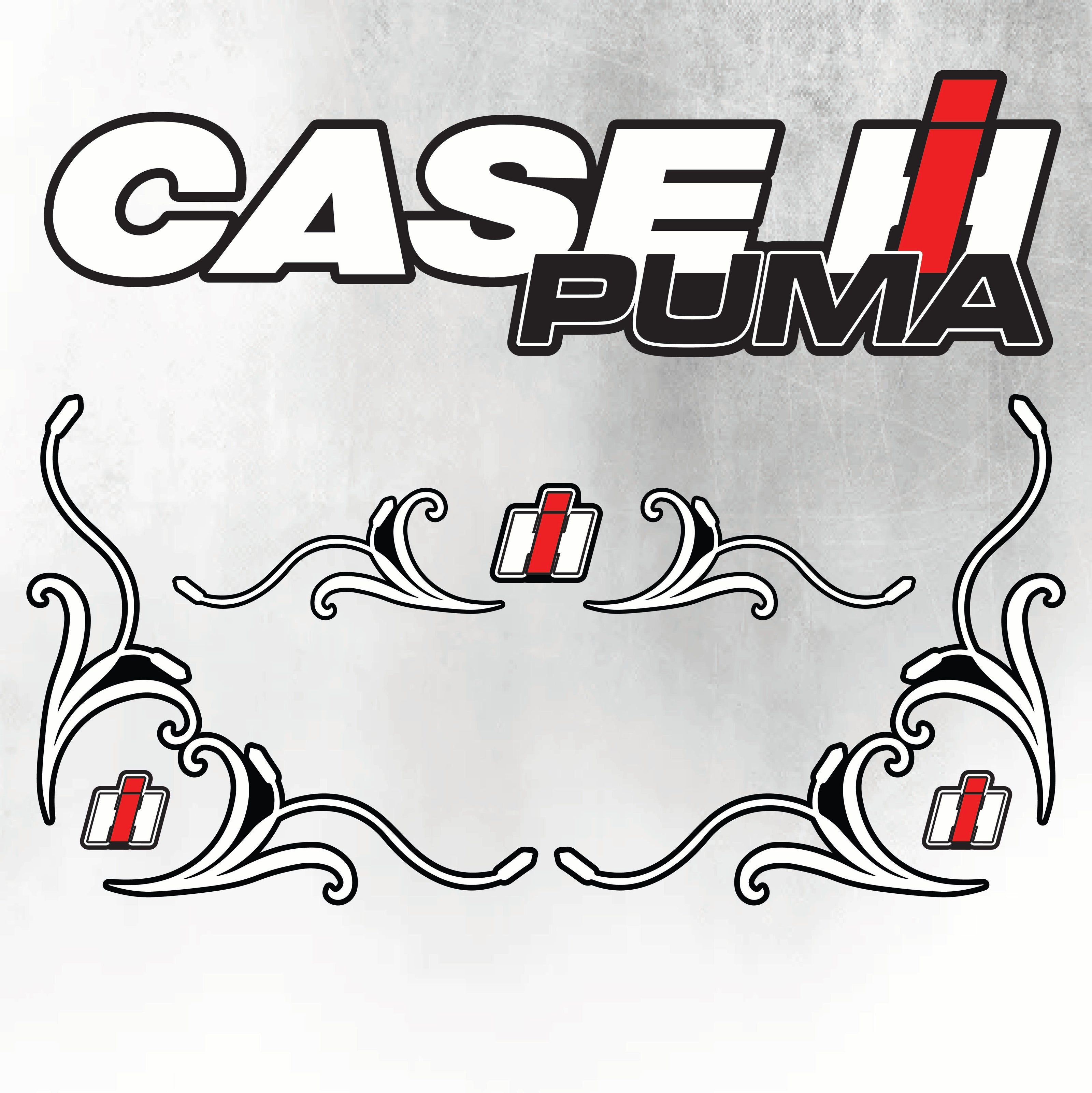 CASE PUMA IH Tractor Decal - Silver & Black