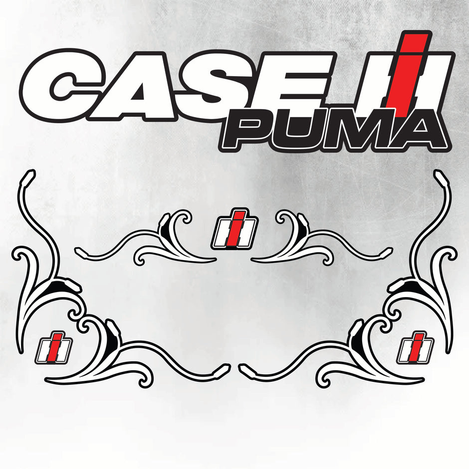 CASE PUMA IH Tractor Decal - Silver & Black