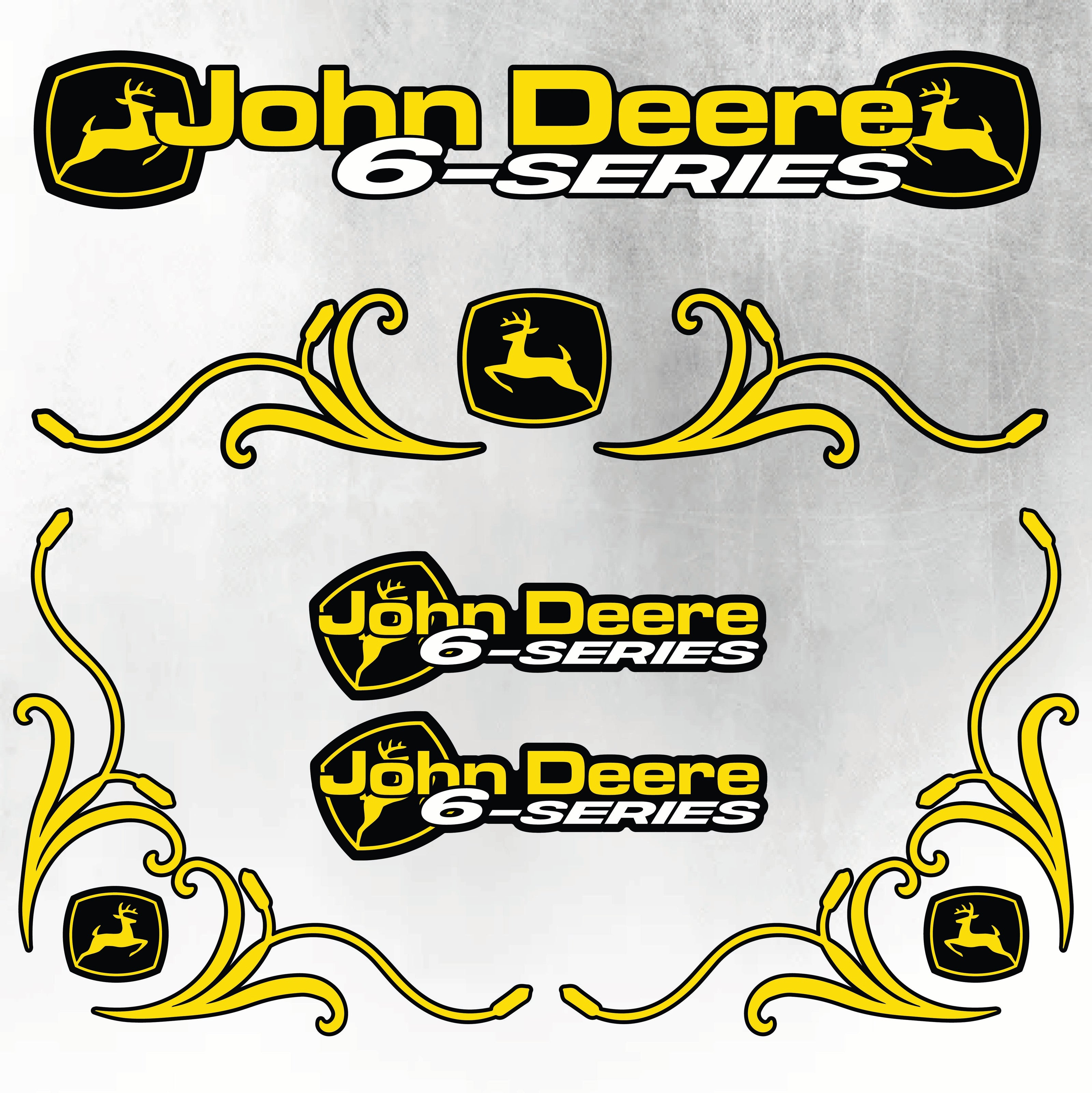 John Deere Yellow & Black 6 Series New Style Decal