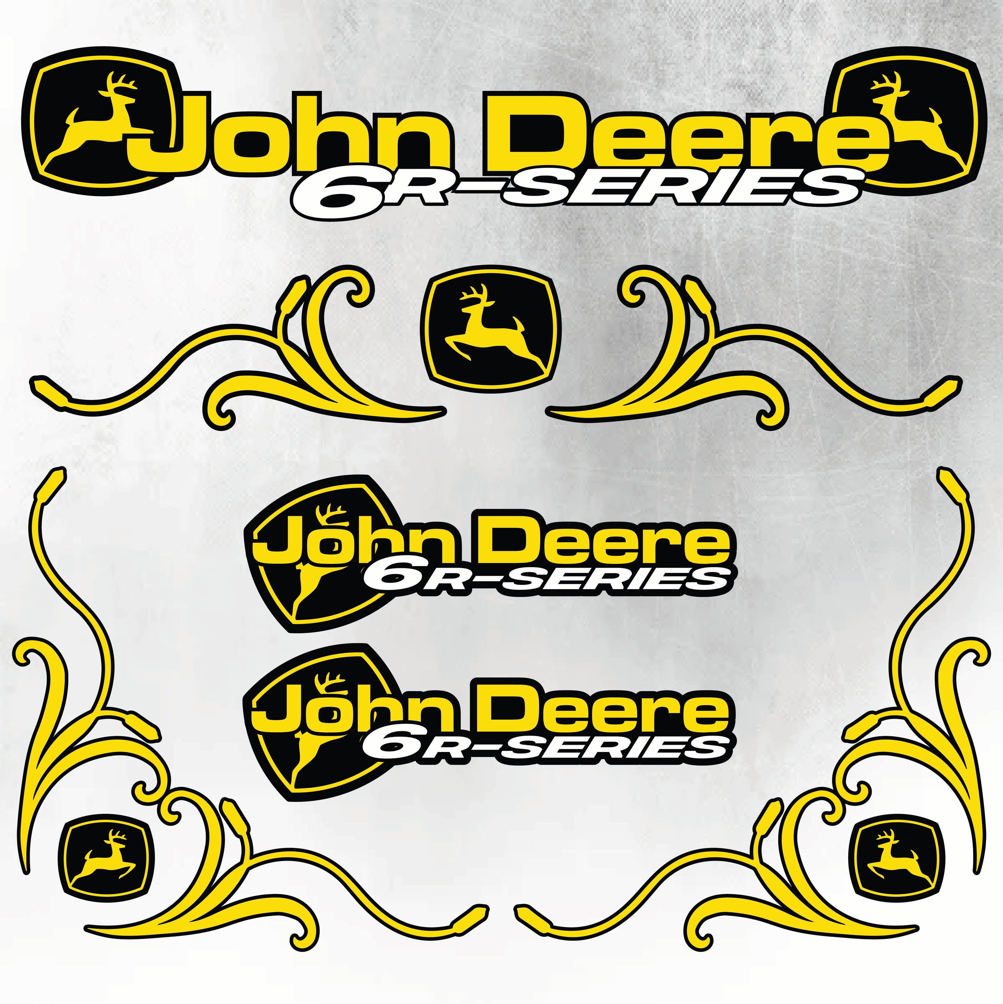 John Deere Yellow & Black 6R Series New Style Decal