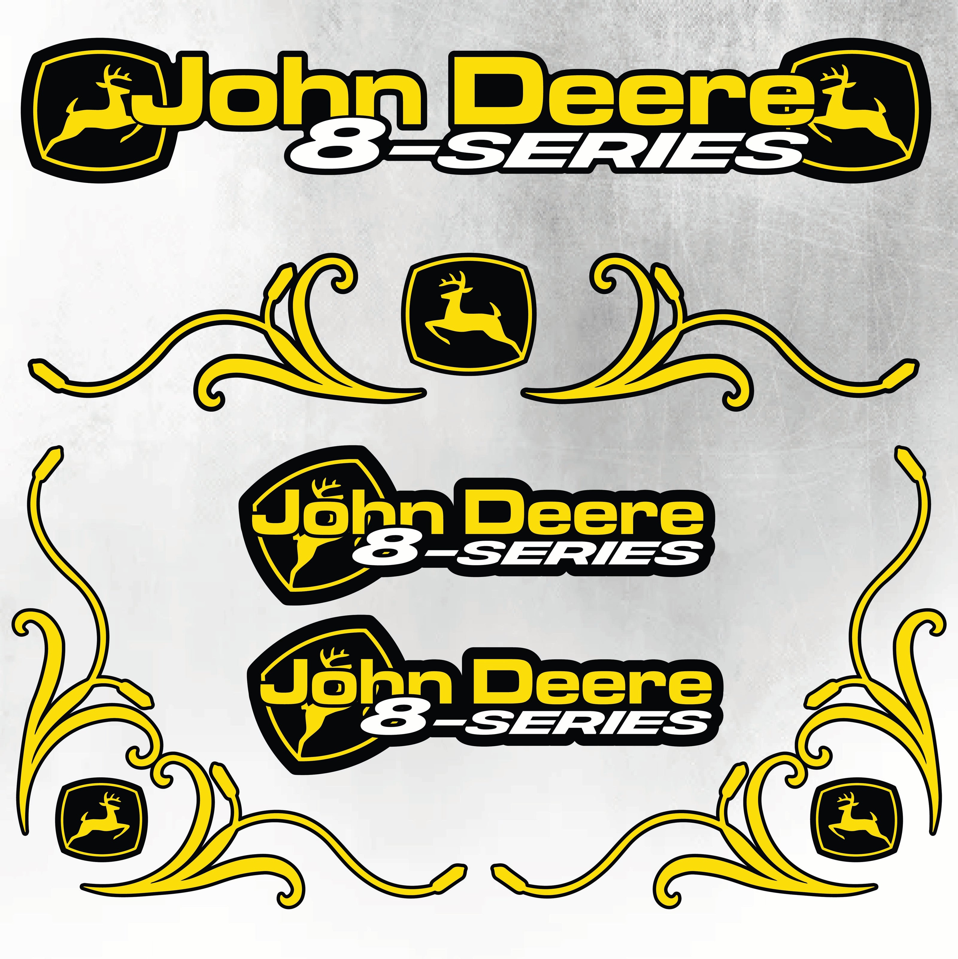 John Deere Yellow & Black 8 Series New Style Decal