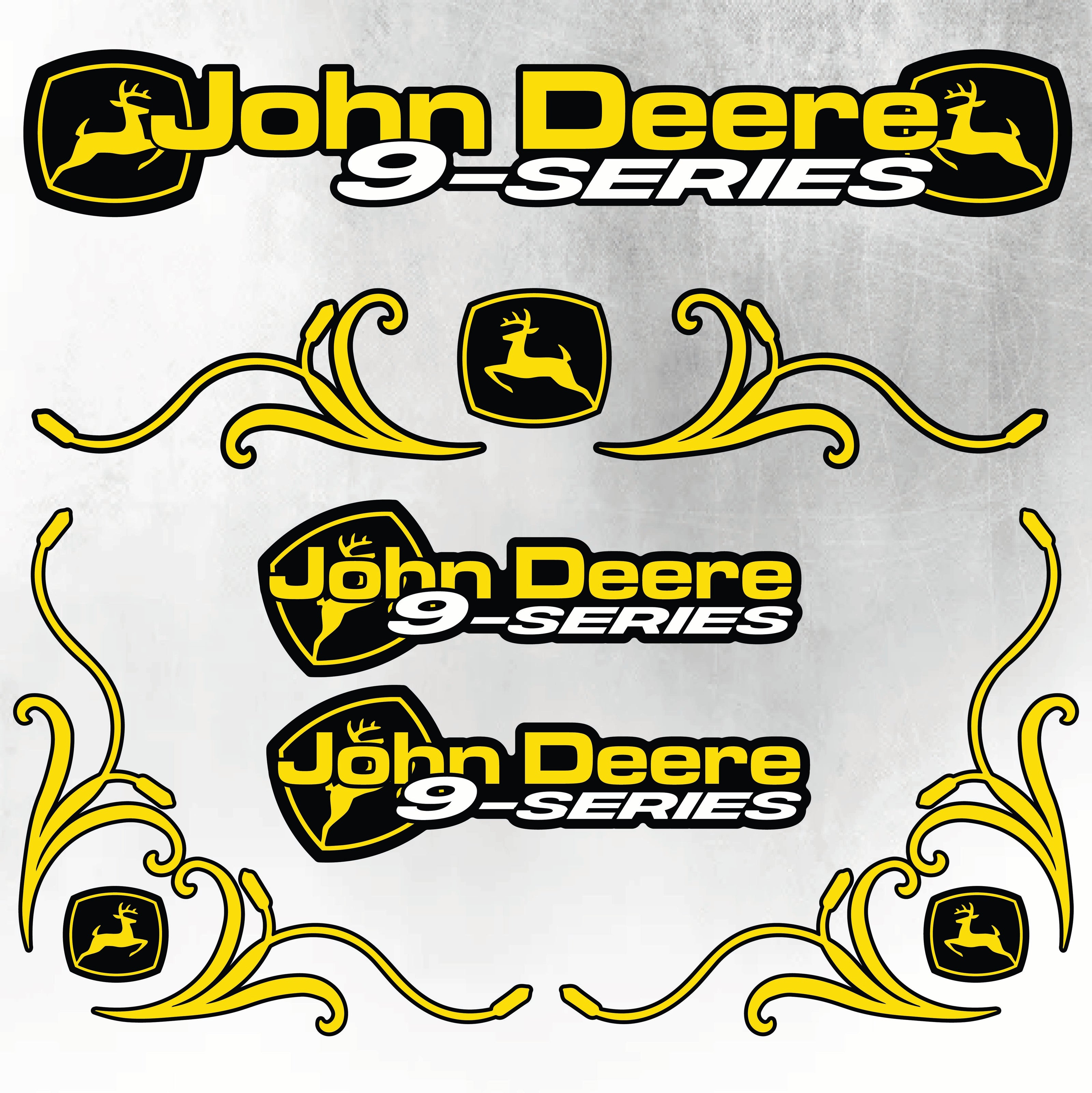 John Deere Yellow & Black 9 Series New Style Decal