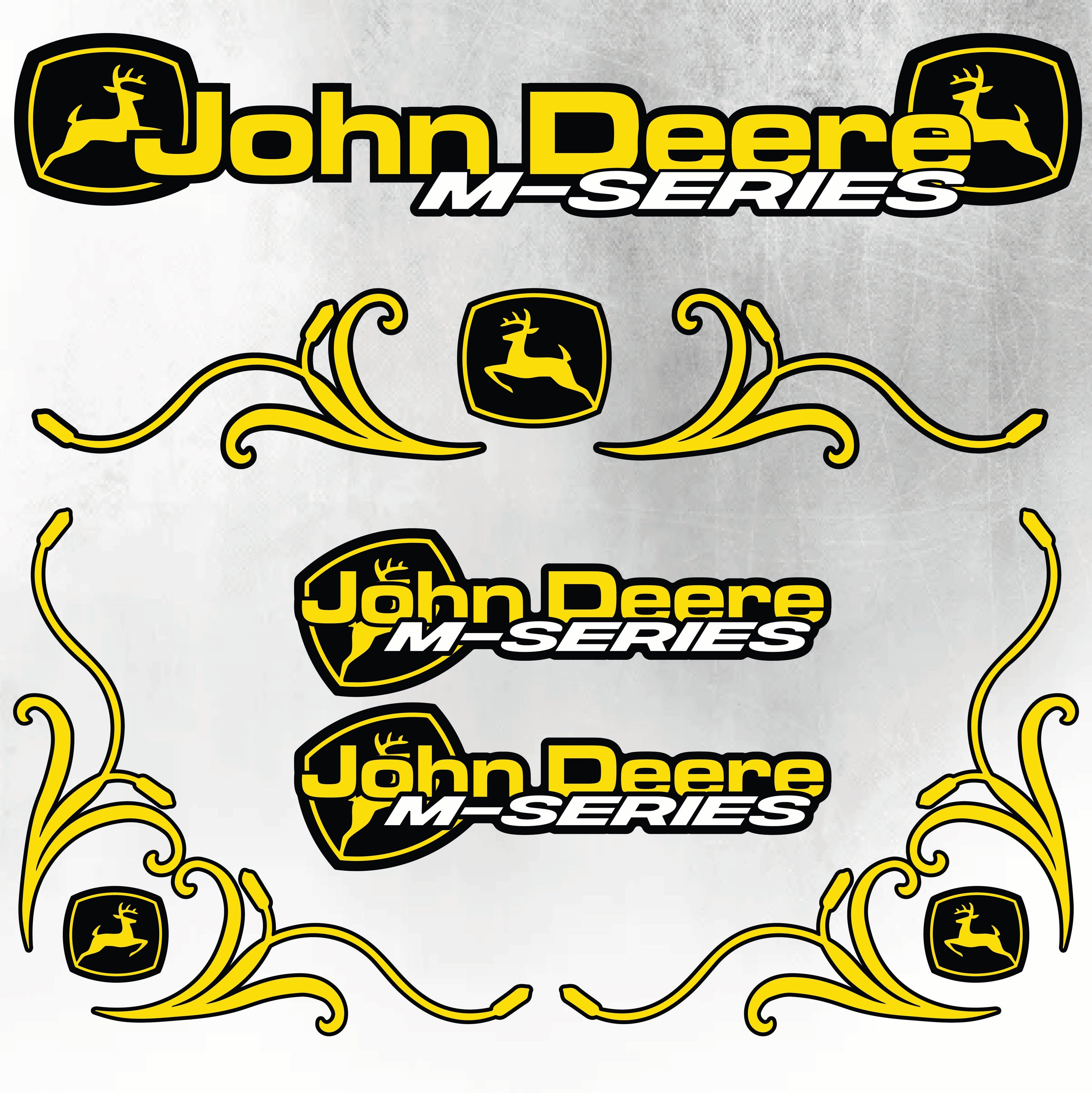 John Deere Yellow & Black M Series New Style Decal