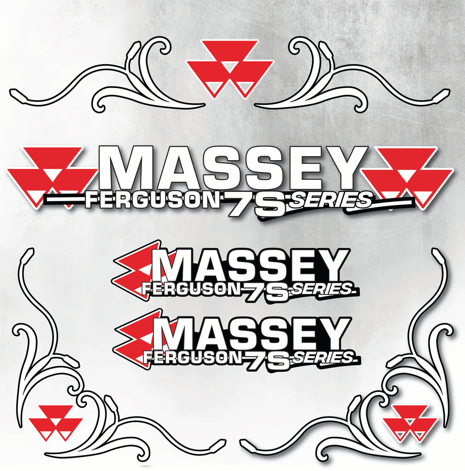 Massey Ferguson 7S Silver & Black New Style Decal