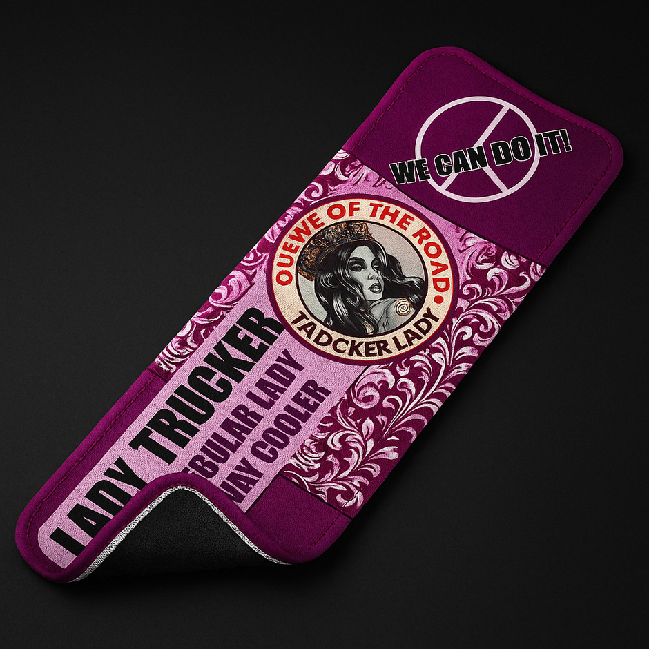 Queen of the Road – Lady Trucker Dash Mat – Danish Plush Pink & Purple 60x20cm