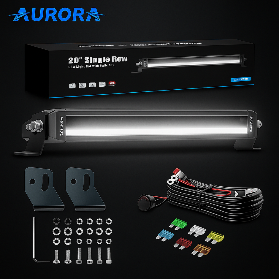 20” Single Row LED Light Bar – Amber DRL | 180W Truck & 4x4 Amber Backlight Bar