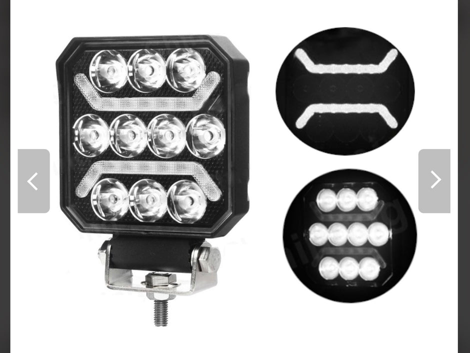 15W LED Work Light – Dual Function White Beam & Position Light (IP69K)
