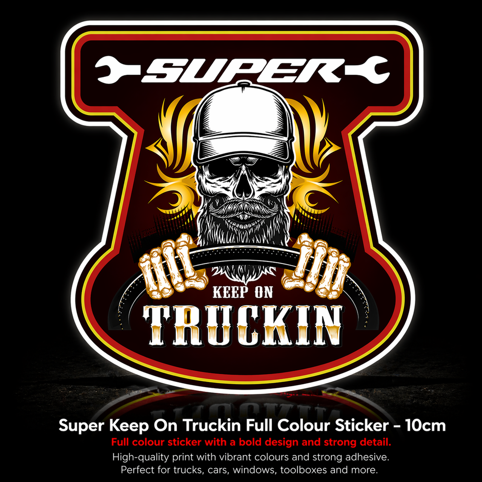 Super Truckin’ Full Colour Sticker – 10cm