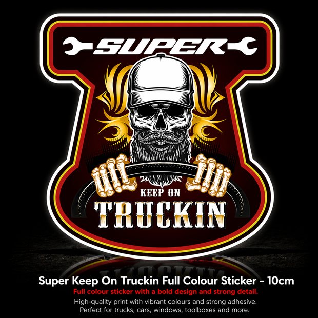 Super Truckin’ Full Colour Sticker – 10cm