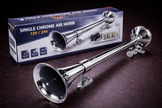 63cm Chrome Thromba Air Horn 12V / 24V Single Trumpet