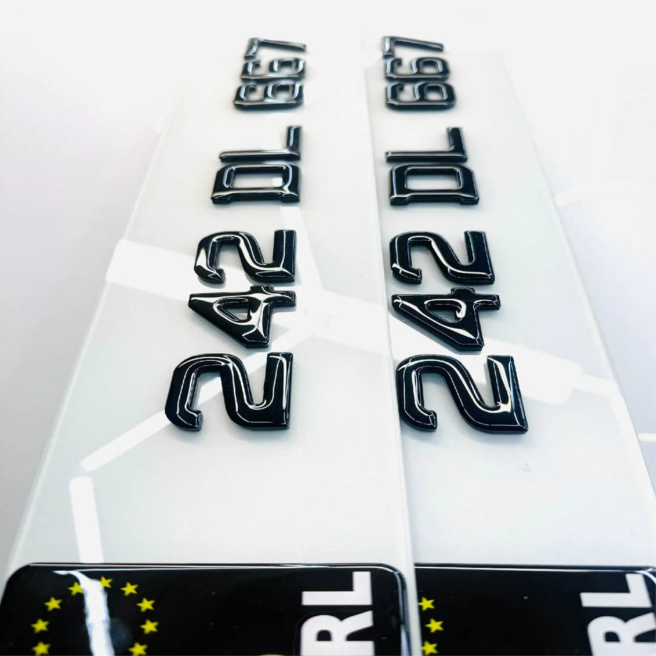 40MM 4D BLACK ACRYLIC WITH GEL TOPS METRO NUMBER PLATES Republic of Ireland