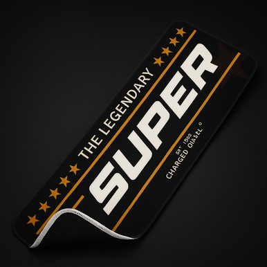 Super V8 – The Legendary Charged Diesel Dash Mat – Danish Plush 60x20cm