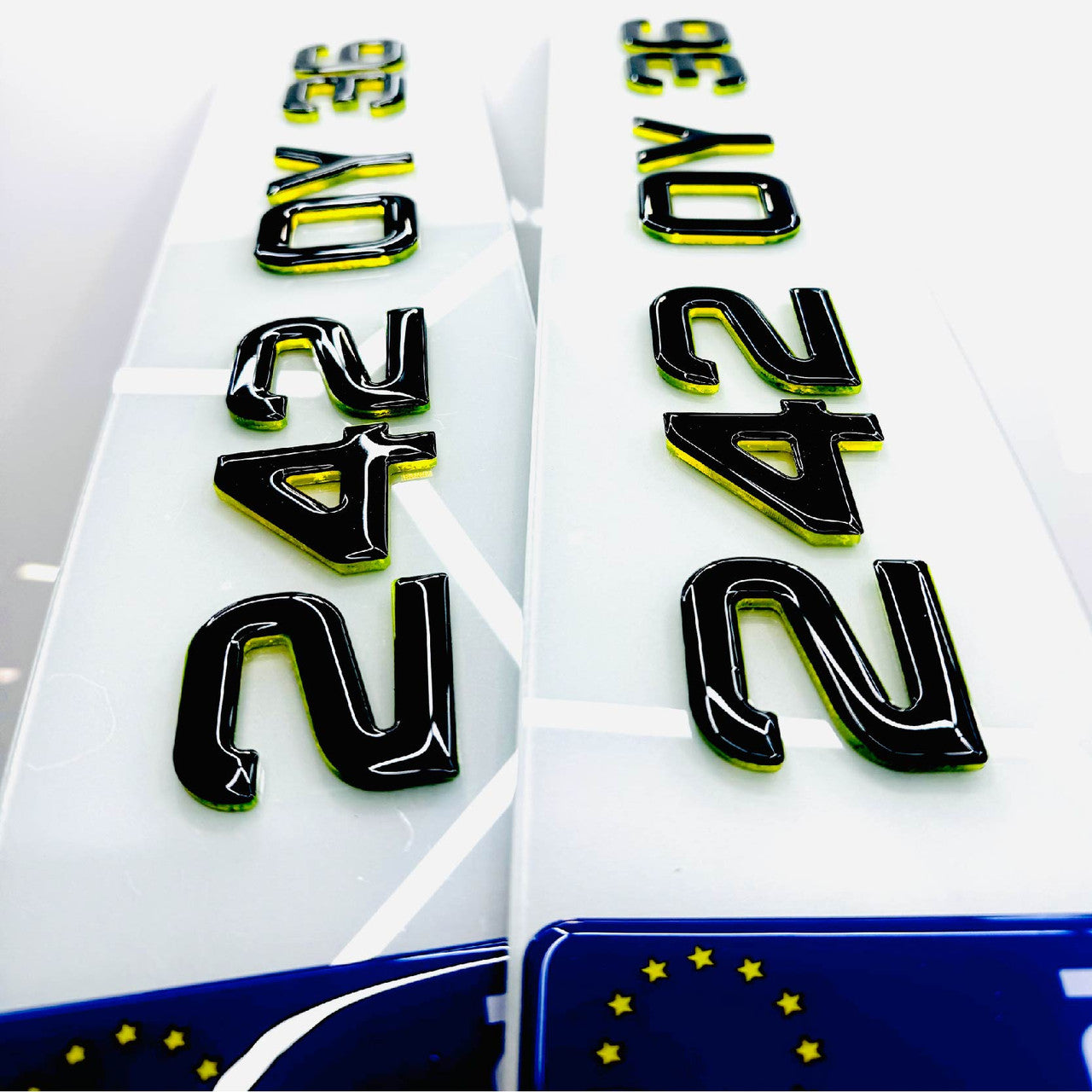 4D REPUBLIC OF IRELAND FLUORESCENT YELLOW WITH BLACK GLOSS OR COLOR OUTLINE GEL TOP