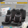 Premium Universal Seat Covers – Full Set Front & Rear – 7-Layer Comfort – Airbag Compatible black with red stitch
