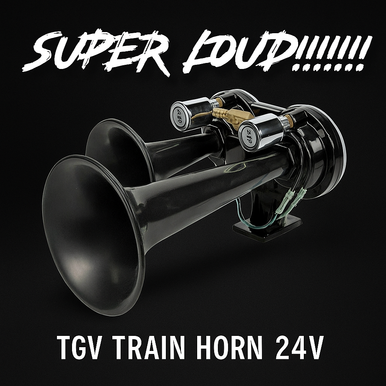 The Road King TGV Train Horn 12v & 24V Duel Voltage– 170dB Super Loud Dual Air Horn