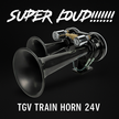 The Road King TGV Train Horn 12v & 24V Duel Voltage– 170dB Super Loud Dual Air Horn