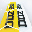 4D 50mm BLACK ACRYLIC METRO NUMBER PLATES