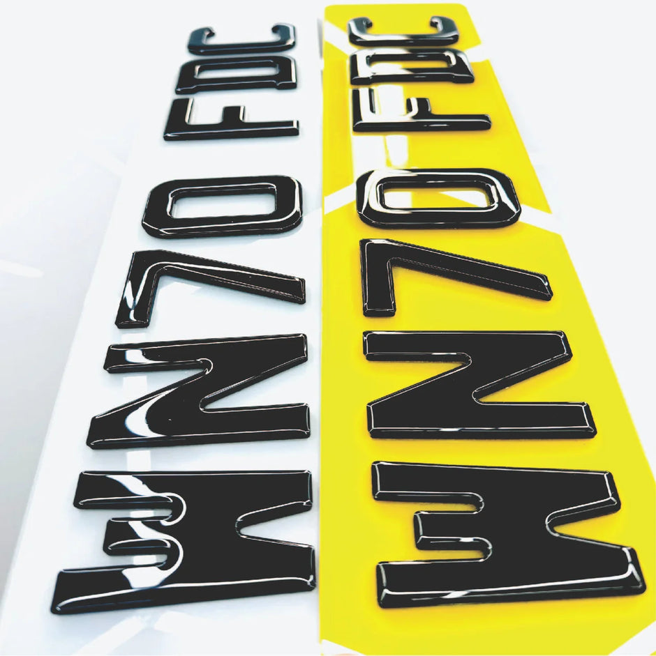 4D 79mm GLOSS BLACK ACRYLIC ROAD LEGAL NUMBER PLATES BSAU145e