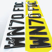 4D 79mm GLOSS BLACK ACRYLIC ROAD LEGAL NUMBER PLATES BSAU145e