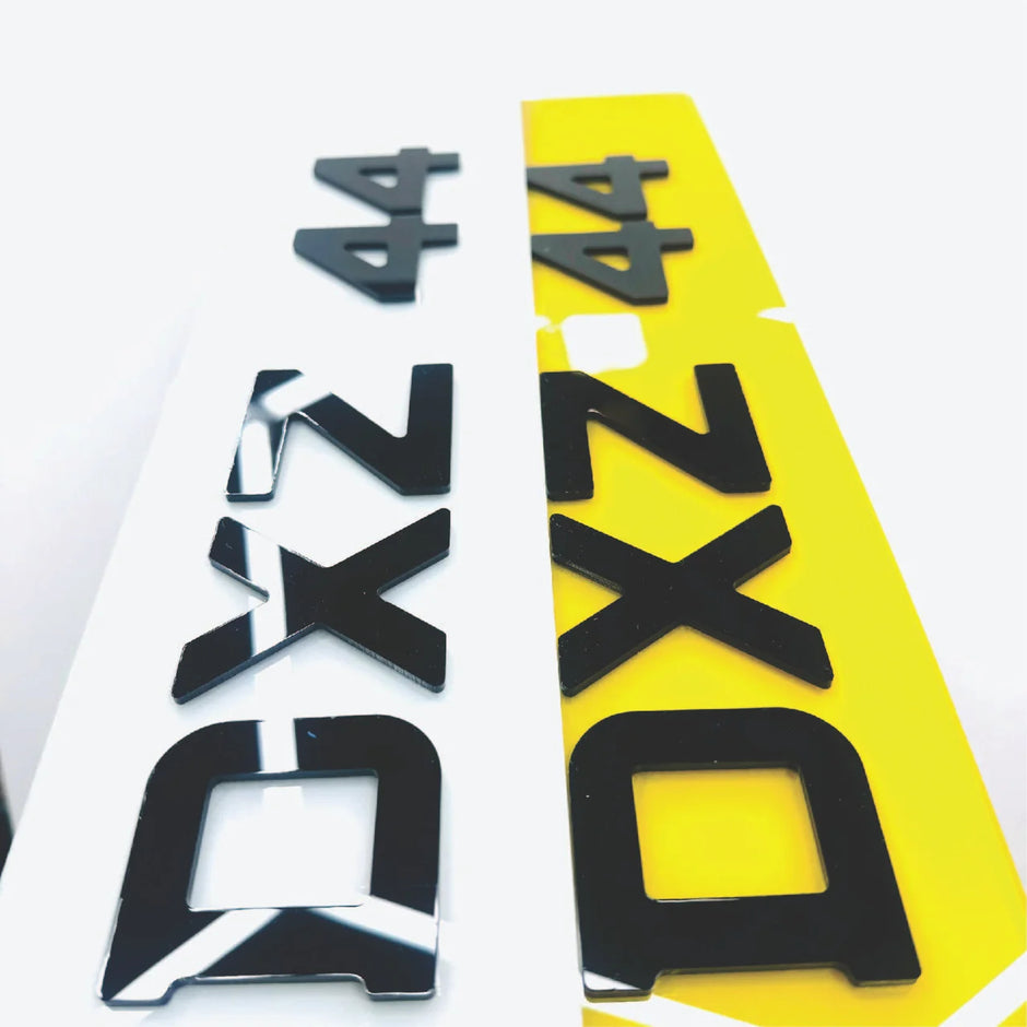 4D 60mm BLACK ACRYLIC METRO NUMBER PLATES