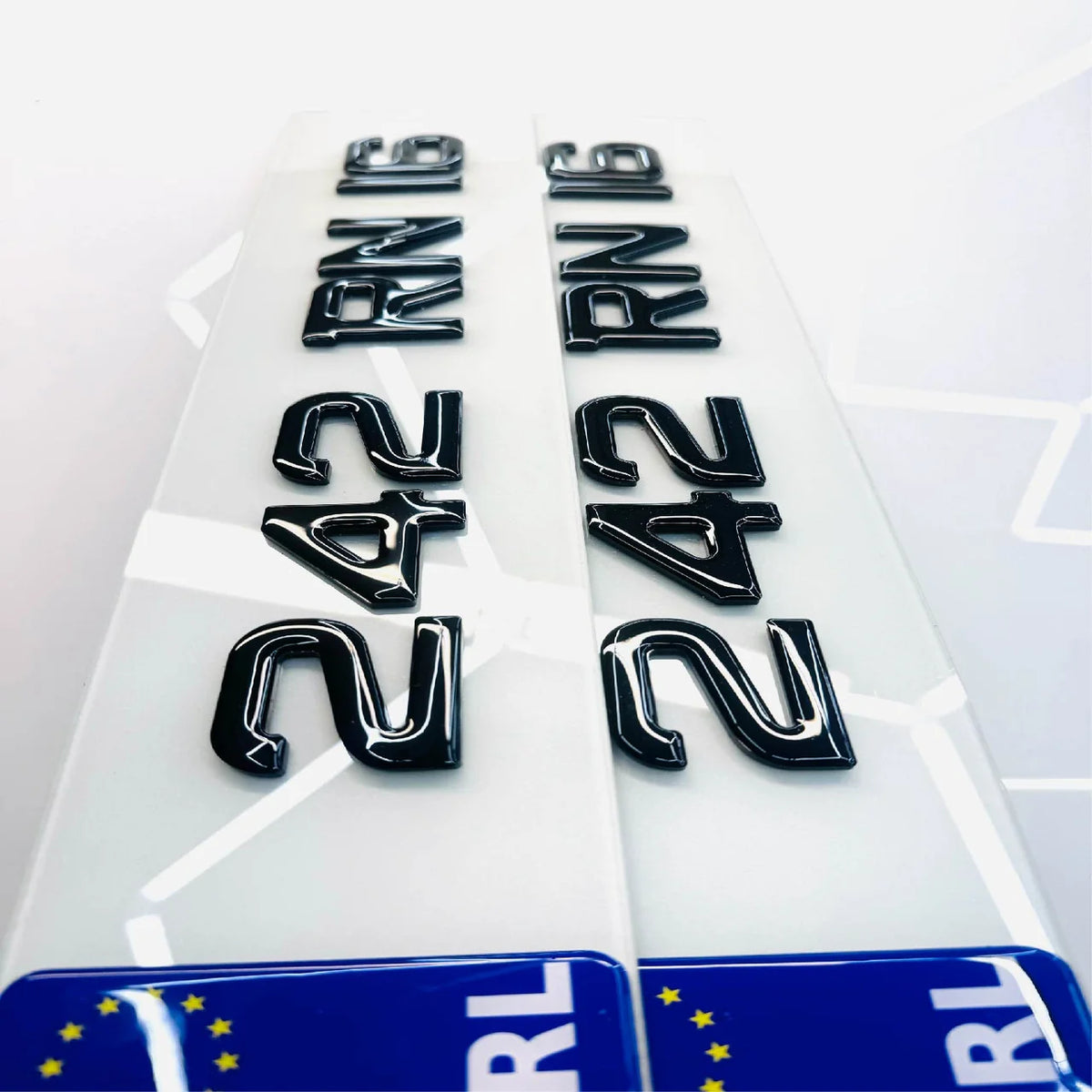 50MM 4D BLACK ACRYLIC WITH GEL TOPS METRO NUMBER PLATES Republic of Ireland