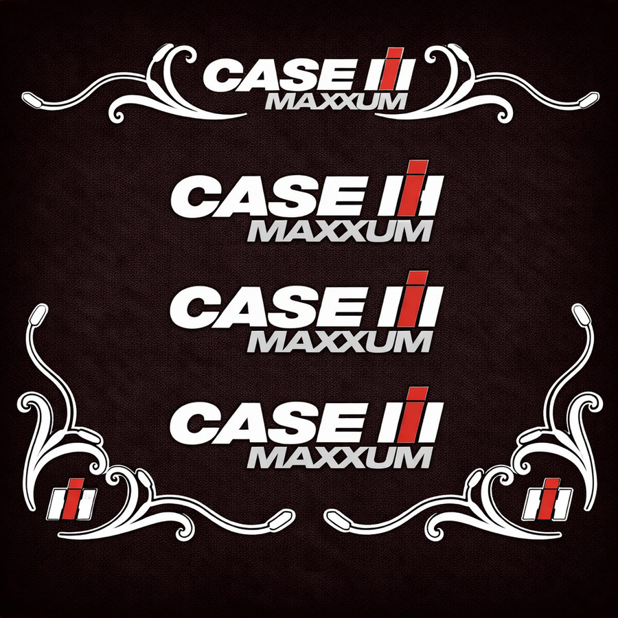 CASE MAXXUM IH Tractor Decal - Silver & Black