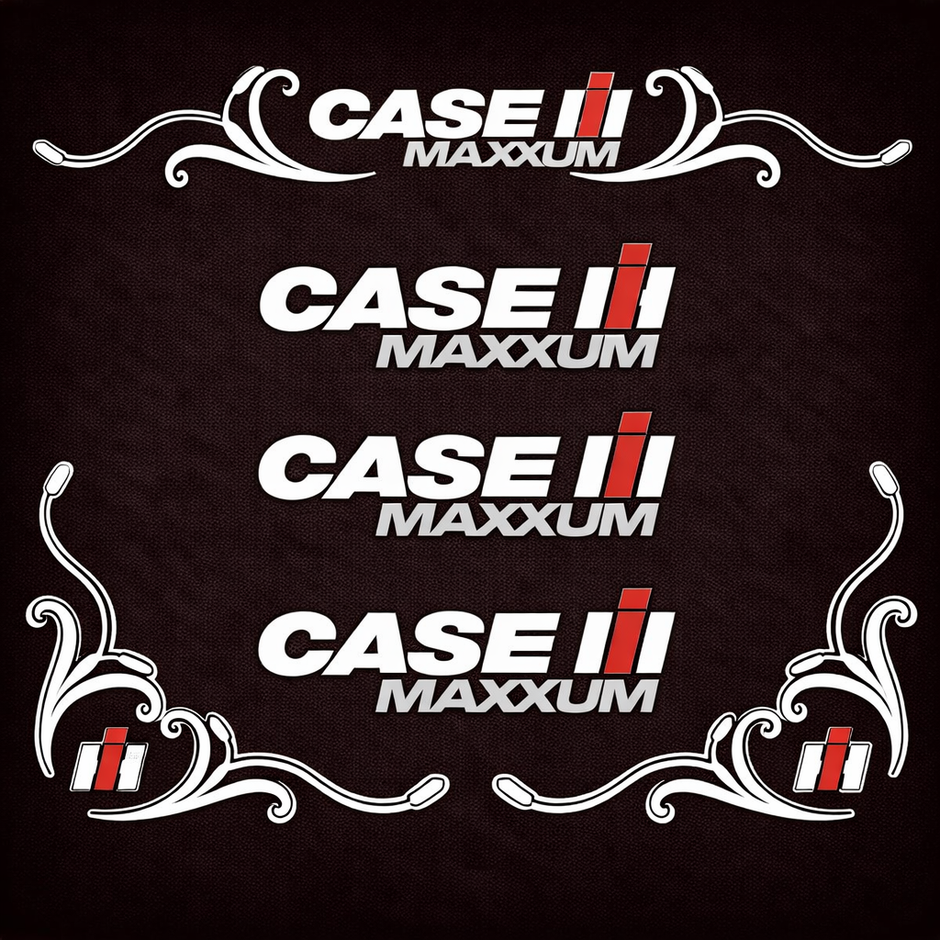 CASE MAXXUM IH Tractor Decal - Silver & Black