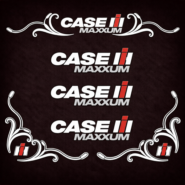 CASE MAXXUM IH Tractor Decal - Silver & Black