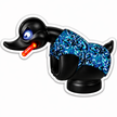Angry Duck blue Full Colour Sticker – 10cm