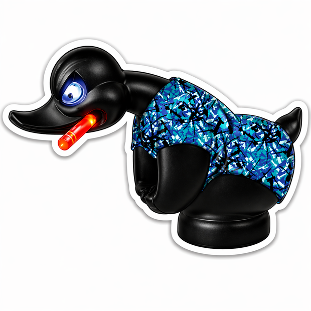 Angry Duck blue Full Colour Sticker – 10cm