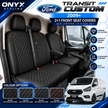 Ford Transit Custom (2012+) Luxury Quilted Eco-Leather Seat Covers – 2+1 Front Seats | 8-Piece Set