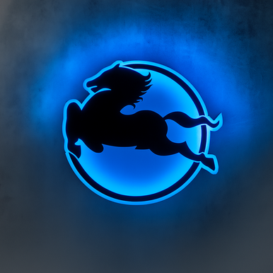 3D IVECO Horse RGB COLOUR LED Light Up Sign 60x60cm