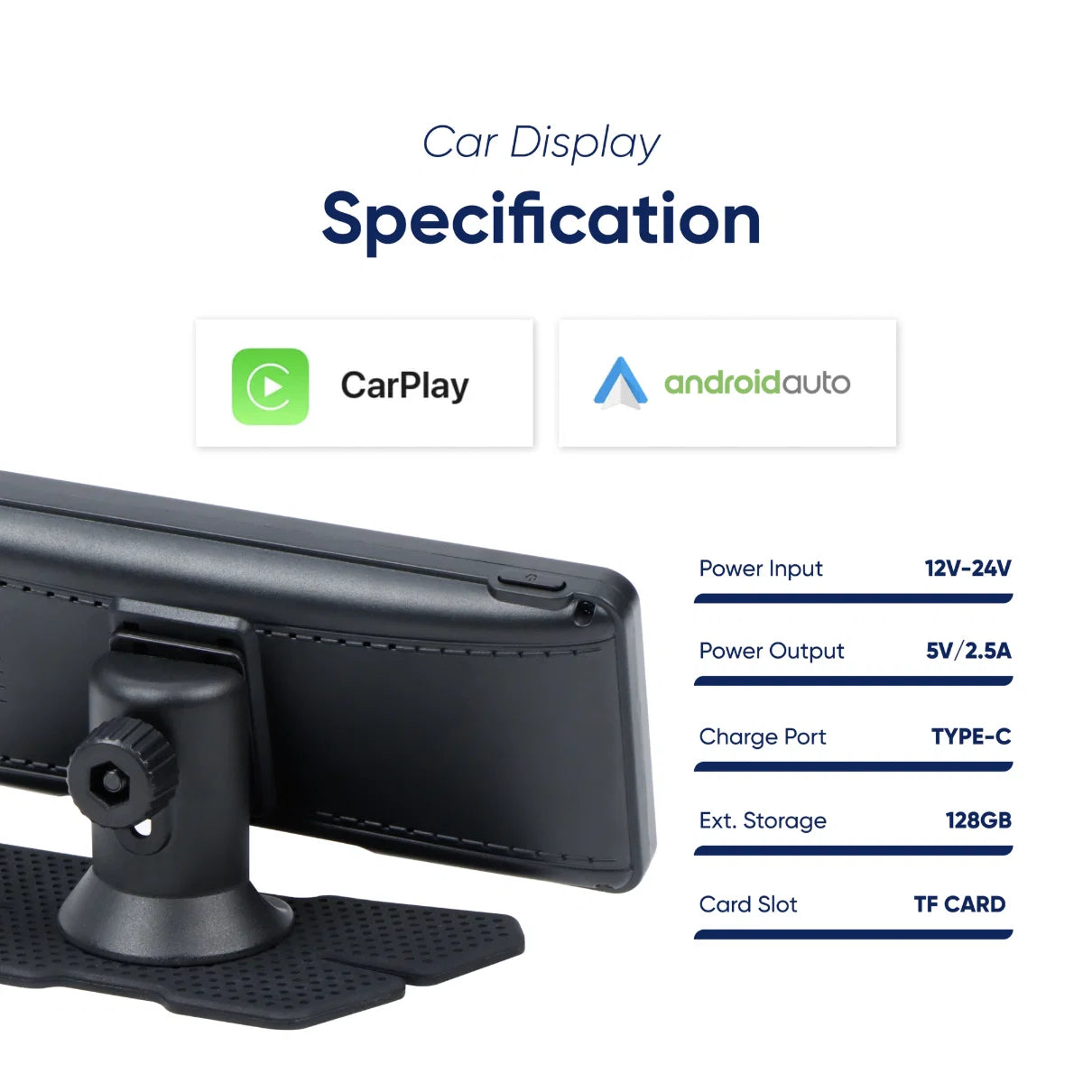 7” FreePlay Car Display Unit – Apple CarPlay, Android Auto, AirPlay, SatNav & Rear Camera & Support