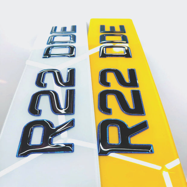 3D GEL METRO STYLE NUMBER PLATES UK BLUE OUTLINE